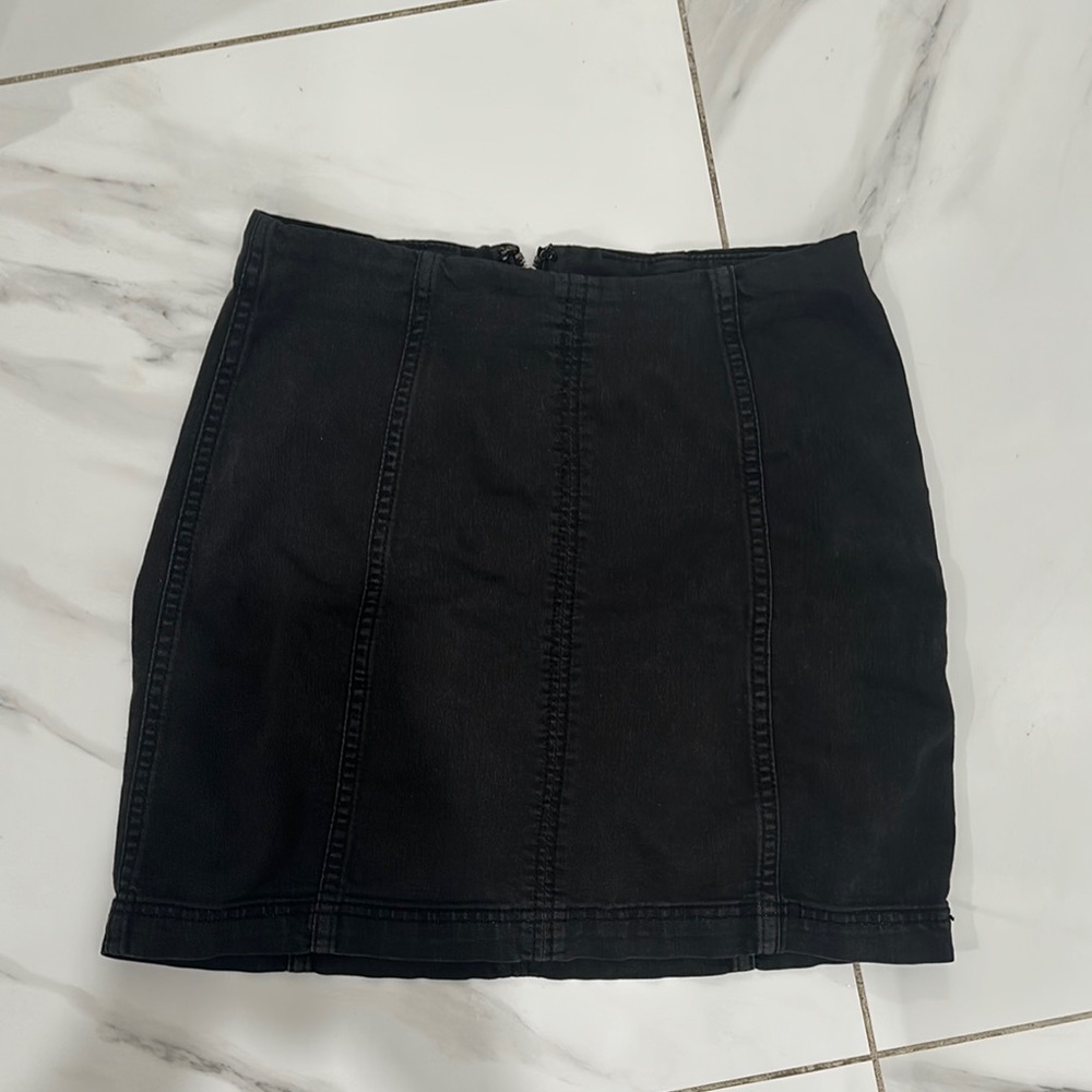 Free people Black Denim Skirt